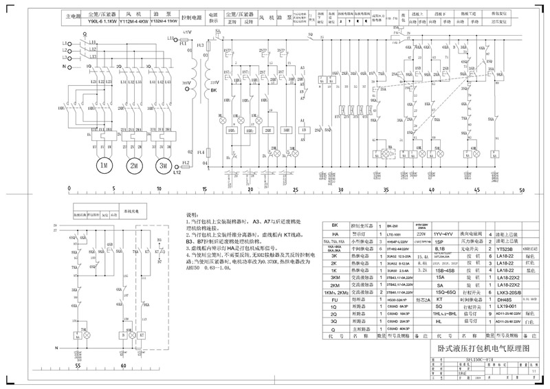 1 機(jī)器外形圖Outlook of the machine       2 地腳設(shè)計(jì)圖Ground Mounting Instruction       3 液壓原理圖Hydraulic Principle Figure       4 電氣原理圖Electricity Principle Figure       5 電氣連線圖Electrics Connection Figure       6 液壓油管聯(lián)接示意圖Hydraulic Oil Pipes Connection Figure       7 壓棉小車(chē)調(diào)整示意圖Cotton Press Cart Adjustment Figure       8 液壓元件安裝示意圖Hydraulic Components Set-up Figure